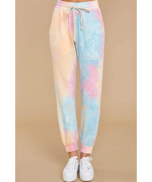 Sets Women's 2pcs Tie Dye Sweatsuit Pullover Shirts and Drawstring Sweatpants Set - Hoodie-pink - C6199E3YCX2