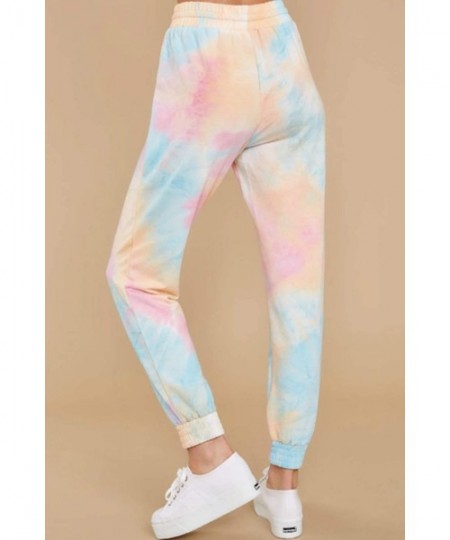 Sets Women's 2pcs Tie Dye Sweatsuit Pullover Shirts and Drawstring Sweatpants Set - Hoodie-pink - C6199E3YCX2