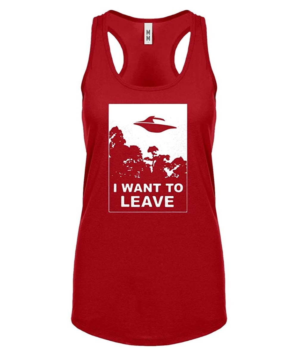 Camisoles & Tanks I Want to Leave Womens Racerback Tank Top - Red - CN18OYYNH3N