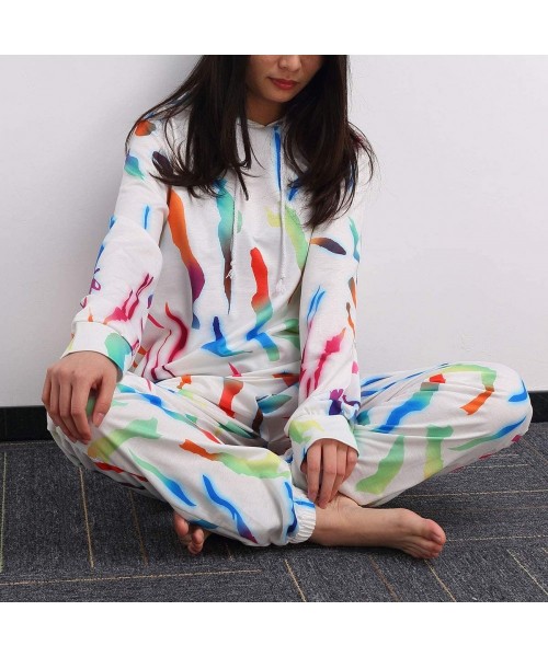 Sets Women Casual Loose Long Sleeve Pajamas Set Tie-dye Indoor Long Pants Sleepwear Nightwear - A - CN190LDS3D3