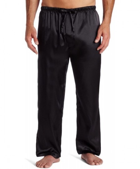 Sleep Sets Classic Mens Satin Pajama - Black - CW11WJ1AMZR