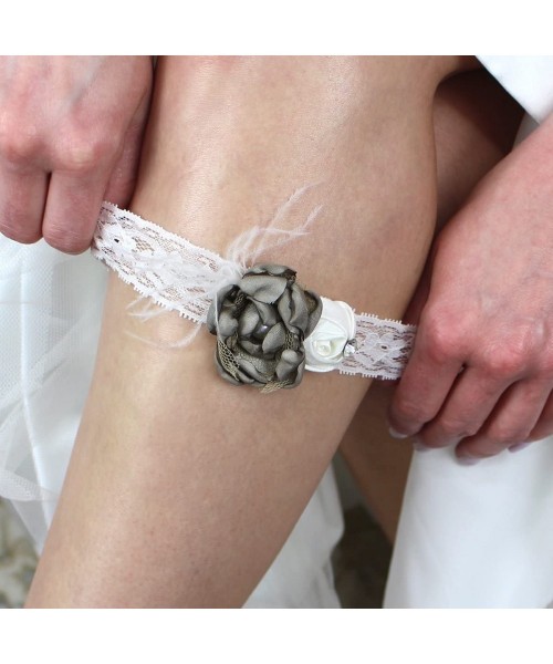 Garters & Garter Belts Vintage Lace Taupe Prom Wedding Garter - CG11BYLTUBB