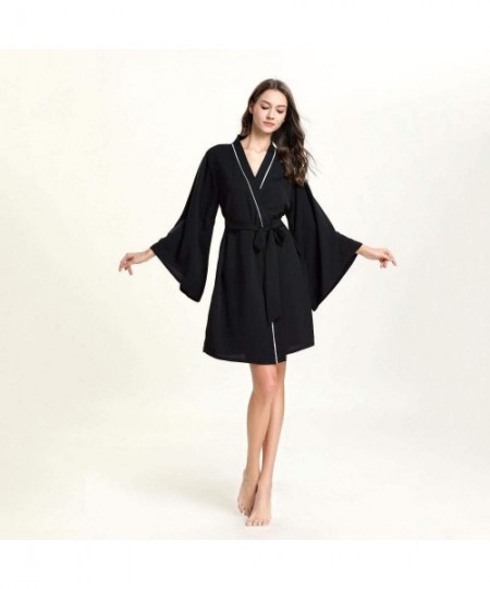 Nightgowns & Sleepshirts Breathable Homewear Ladies Nightgown Simulated Pajamas-Black_XL - CP199QUCW86