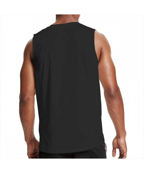 Undershirts Men's Black Round Neck Sleeveless T-Shirt-CKY Band Printing Funny Cotton Undershirt for Summer - Caifanes6 - C819...