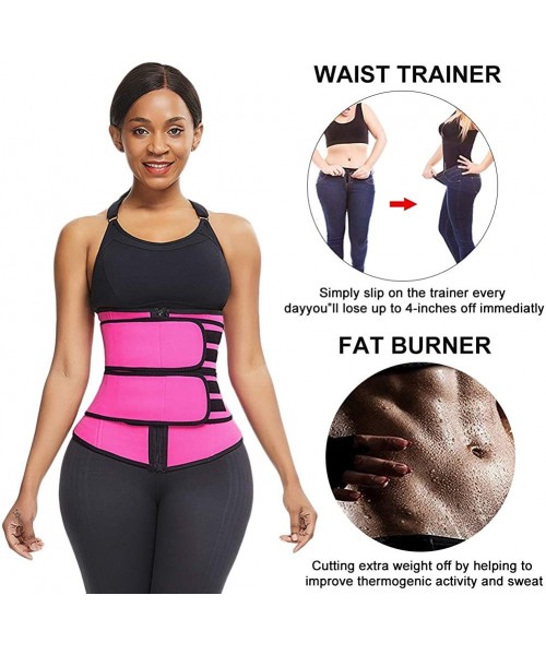 Shapewear Women Waist Trainer Trimmer Belt for Weight Loss Neoprene Hot Sweat Corset Slimming Shaper XS-6XL - Red (Neoprene) ...