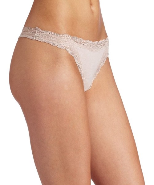 Panties Women's Organic Cotton Thong Panty - Bone - CM116JNZYW3