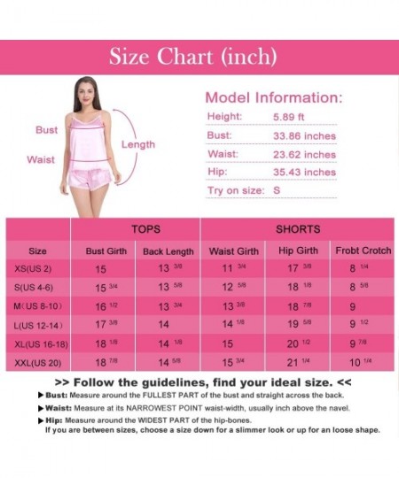 Sets Satin Pajamas for Women Cami Shorts Set Lingerie Lace Sexy Sleepwear - Lace Pink - CH18SK3WK74