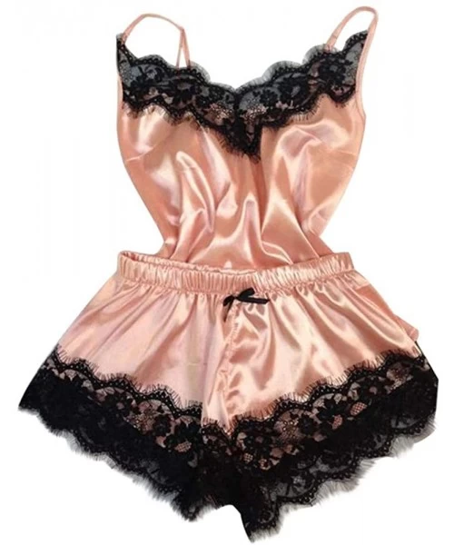 Baby Dolls & Chemises Sexy Underwear Fashion Sexy Lace Sleepwear Lingerie Temptation Babydoll Underwear Nightdress - Pink - C...