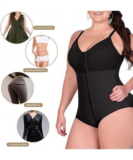 Shapewear Women's Shapewear Waist Slimming Open-Bust Underwear Butt Lifter Zip Plus Size L-6XL - Black - C418XMOZXIX