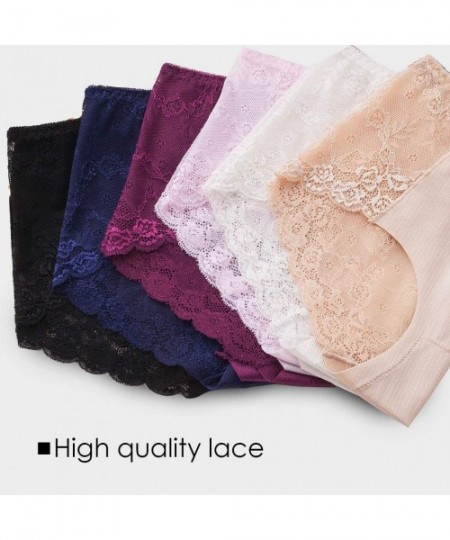 Panties Womens Lace Underwear-Soft Seamless Sexy Lace Underwear Briefs Underpants Panties for Women - 2black+2blue+1purple-5 ...