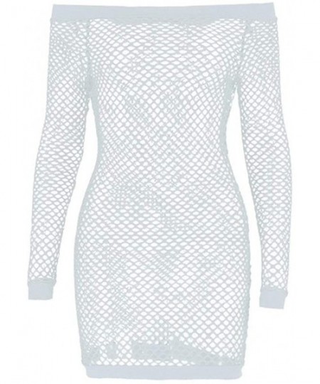 Nightgowns & Sleepshirts 2020 Women Elastic Fishnet Dress Sexy Mesh Hollow Out Mini See Through Dress Sleepwear Nightgown Bla...