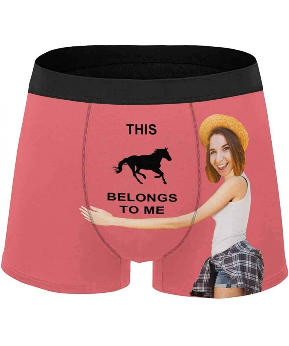 Boxer Briefs Custom Face Boxer Briefs for Man Briefs Panties Photo for Men Hug The Horse on Black - Type9 - CZ19DE03YDQ