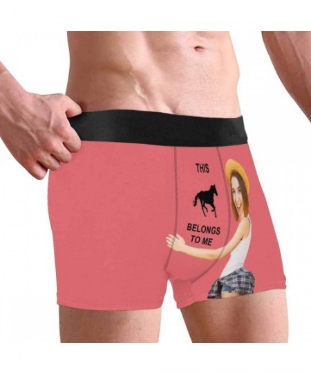 Boxer Briefs Custom Face Boxer Briefs for Man Briefs Panties Photo for Men Hug The Horse on Black - Type9 - CZ19DE03YDQ