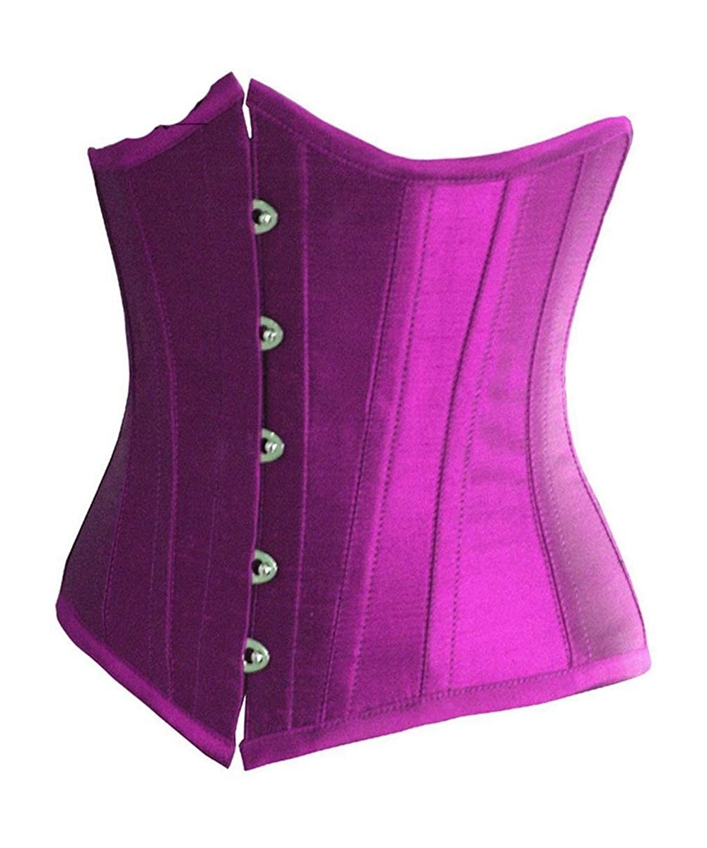 Bustiers & Corsets Women's Waist Cincher Bustier Top Steel Boned Heavy Duty Corsets - Purple - CY18LA8SEML