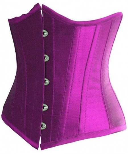 Bustiers & Corsets Women's Waist Cincher Bustier Top Steel Boned Heavy Duty Corsets - Purple - CY18LA8SEML