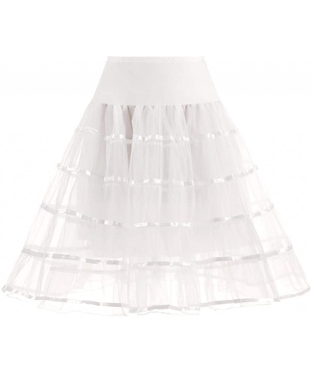 Slips Women's Underskirt Petticoat Underskirt Vintage Dress One Size Organza Skirt Petticoat Wedding Dress Tutu Skirt - C-whi...