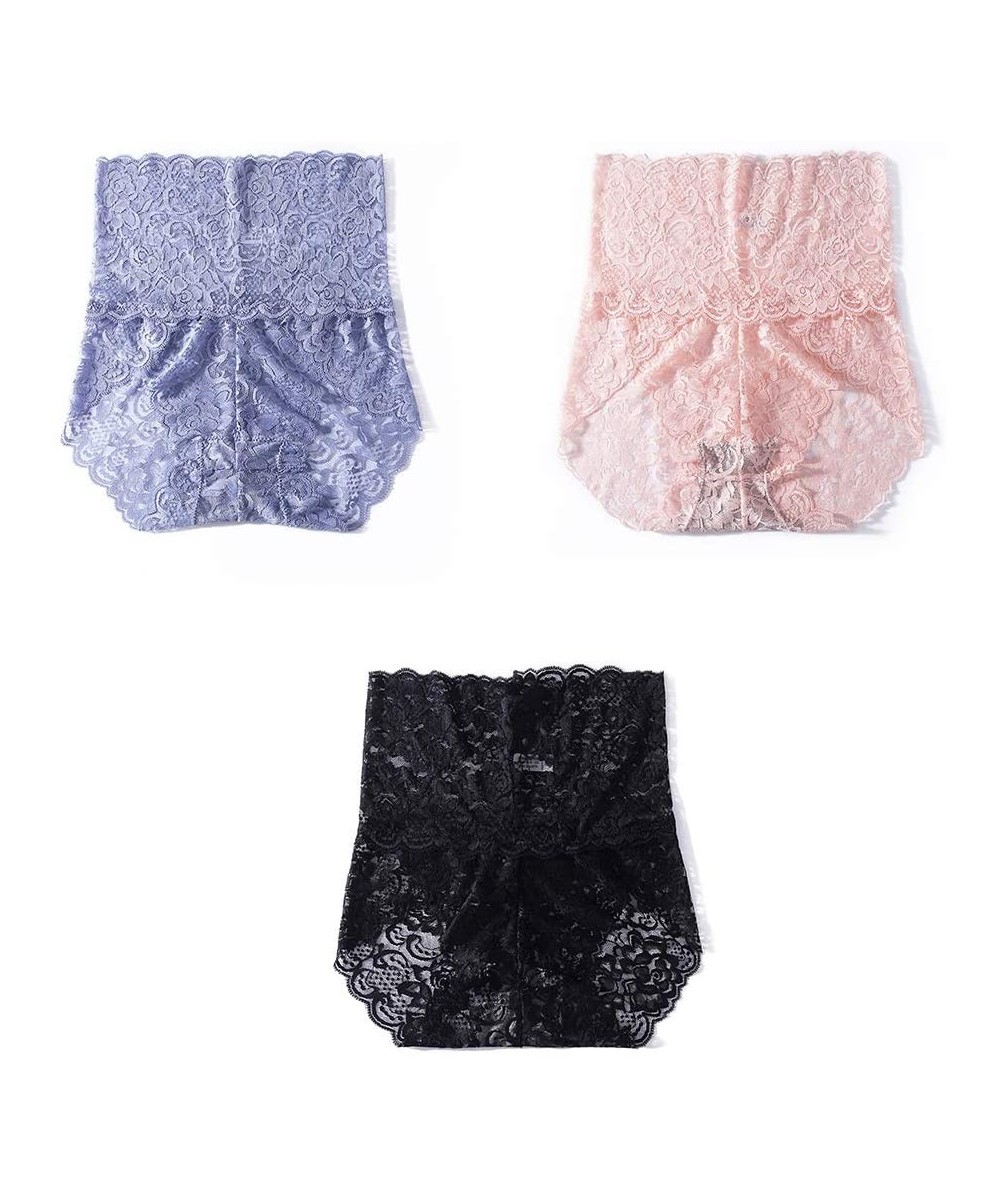 Panties Sexy Panties Briefs Women's Lace Stretch High Waist Cotton Thong-21-XL - 21 - CQ190EI26C4