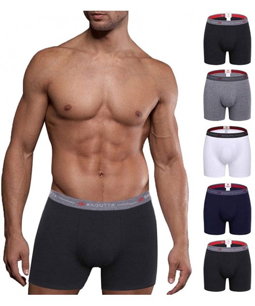 Boxer Briefs Mens Boxer Briefs 5 Pack No Ride-up Comfortable Breathable Cotton Sport Short Leg Underwear - M 5 Pairs Multi Co...