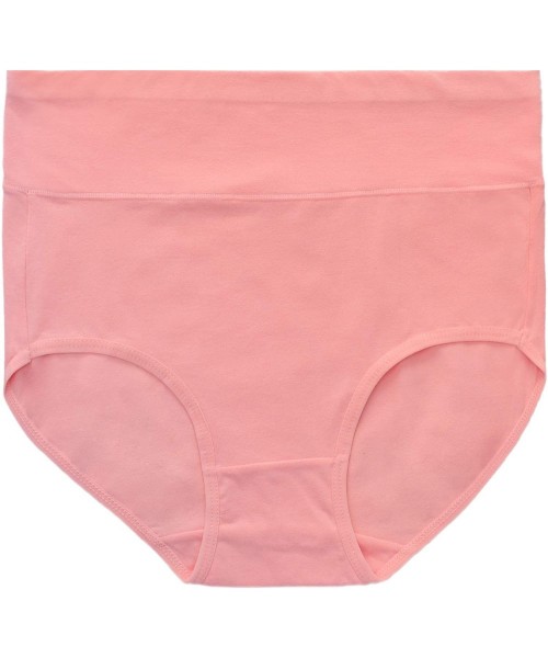 Panties Women's 5 Pack High Waist Cotton Underwear Solid Color Briefs Panties for Women - Light Color- Solid - CV18HQQAICO