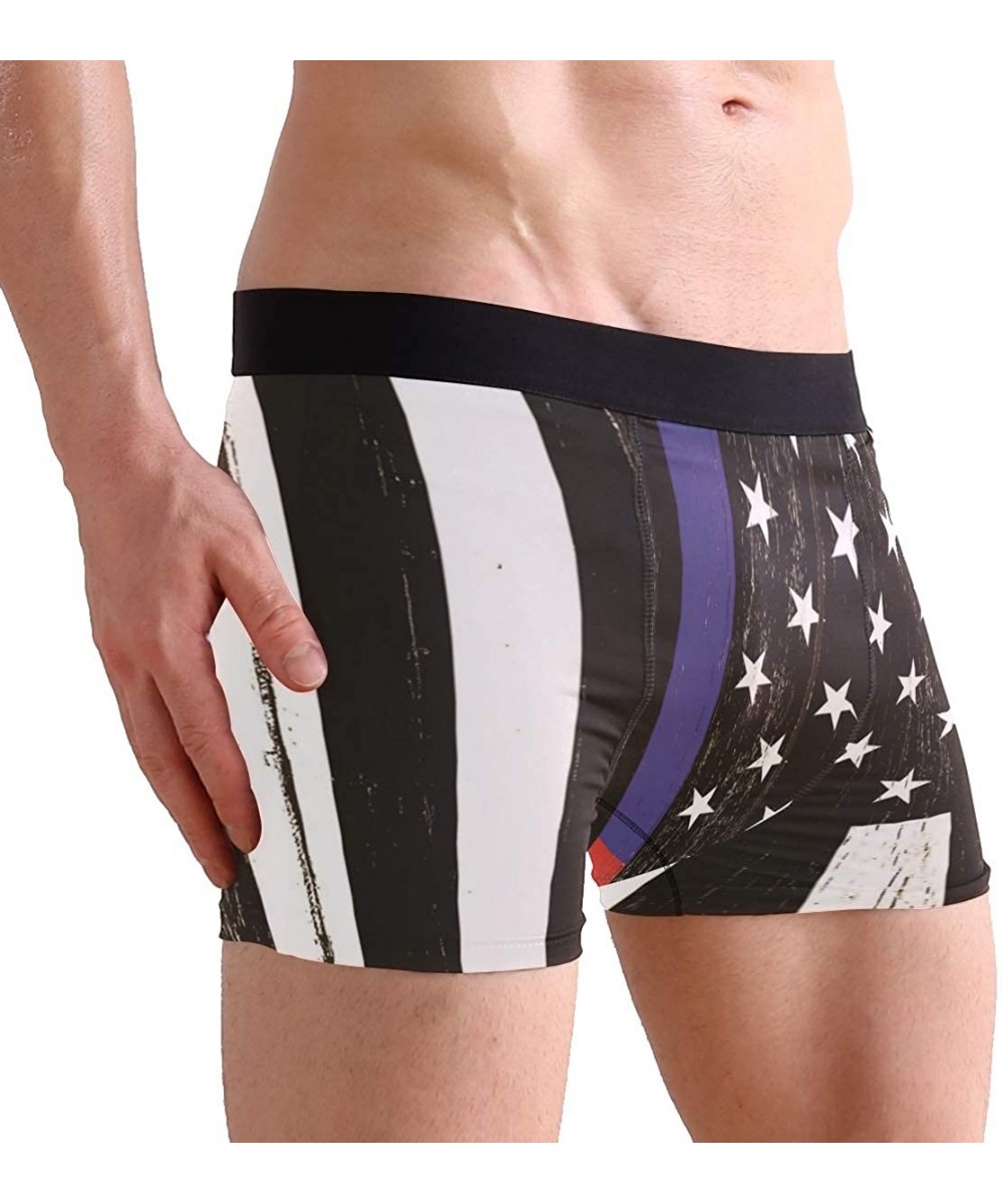 Thin Blue & Red Line American Flag Men's Basic Solid Soft