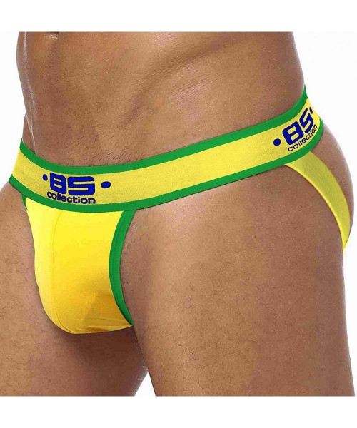 G-Strings & Thongs Mens T-Back Thongs Sexy Low Rise G-String Briefs Solid Color Underwear - Yellow - CY193QMG0TY