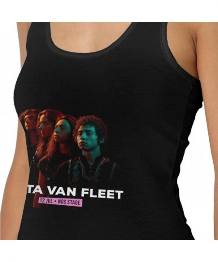 Camisoles & Tanks Greta Van Fleet Woman Sexy Undershirts Funny Vest Tshirts Black - Black - C619DUD3T3A