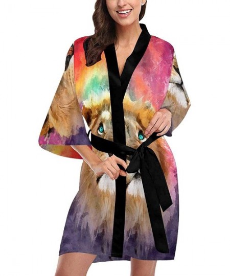 Robes Custom Yellow Sunflowers Blue Women Kimono Robes Beach Cover Up for Parties Wedding (XS-2XL) - Multi 3 - CI194S4SZZ2