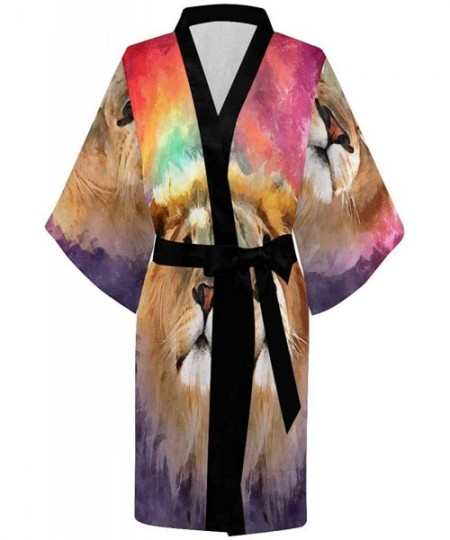 Robes Custom Yellow Sunflowers Blue Women Kimono Robes Beach Cover Up for Parties Wedding (XS-2XL) - Multi 3 - CI194S4SZZ2