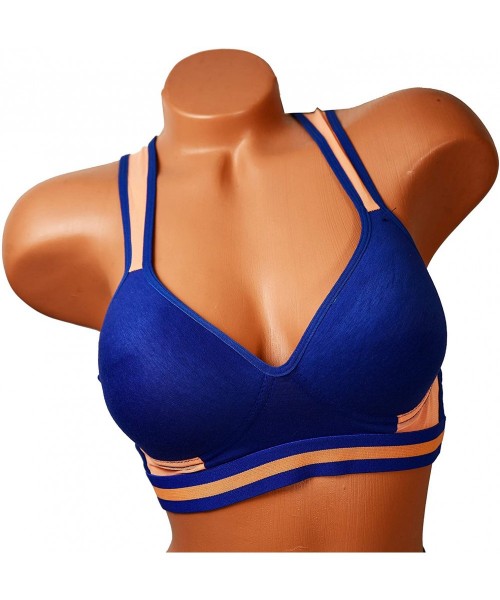 Bras 6 pcs Wire Free Light Padded Raceback Cotton Sports Bra B/C Cup - 8907-b19rg1-c19lg1 - CI197S7278W