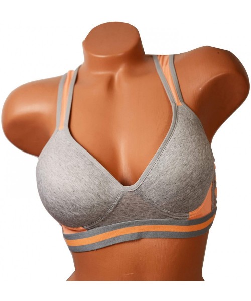 Bras 6 pcs Wire Free Light Padded Raceback Cotton Sports Bra B/C Cup - 8907-b19rg1-c19lg1 - CI197S7278W