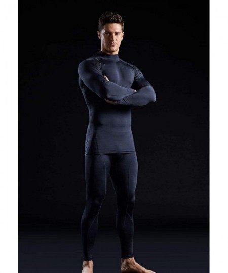 Thermal Underwear Men's Thermal Long Sleeve Compression Shirts- Mock Winter Sports Base Layer Top- Active Running Shirt - Sin...