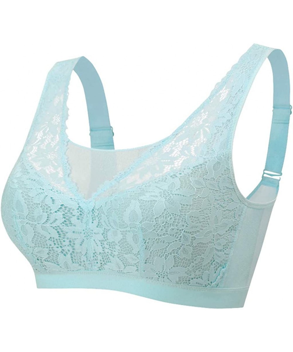 Slips Women Adjustable All Day Cooling&Comfort Wire-Free Lift and Support Reshape Bra - Green - CM18YHHIKM7