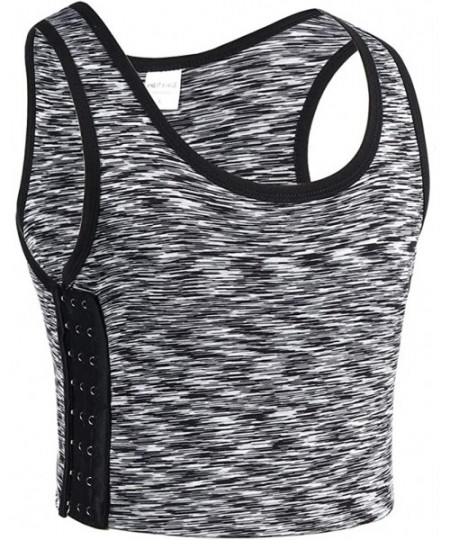 Bustiers & Corsets Women Tomboy Elastic Band Colors Chest Binder Tank Top - Light Grey - C6186YTHYM8