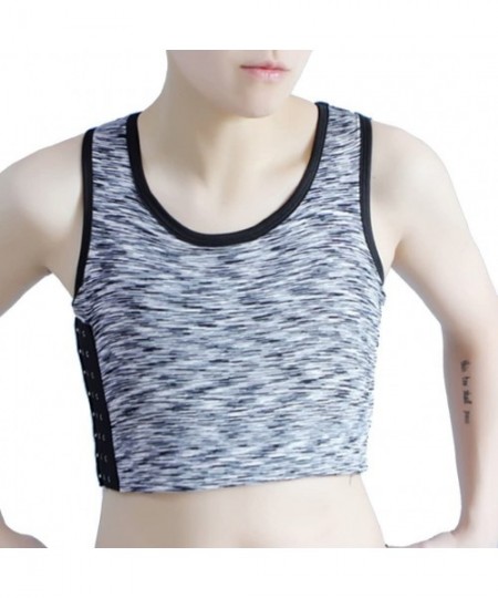 Bustiers & Corsets Women Tomboy Elastic Band Colors Chest Binder Tank Top - Light Grey - C6186YTHYM8