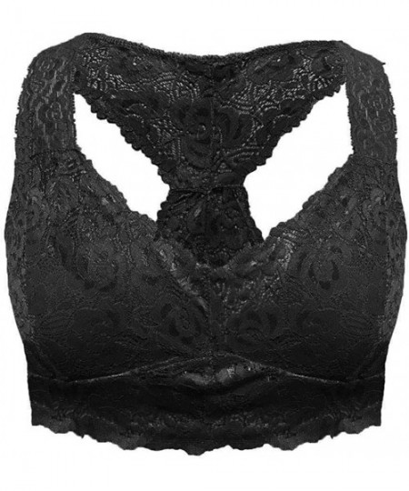 Bras Women 6 Pieces Lace Racerback Bralette Padded Wireless Bra Crop Top Seamless Lace Everyday Bras Sports Bras - Multcolor ...