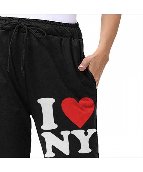 Bottoms I Love NY New York Womens Drawstring Waist Yoga Legging Active Pant with Pocket - CB18YTLKS7Q