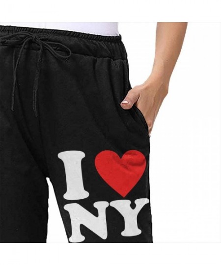 Bottoms I Love NY New York Womens Drawstring Waist Yoga Legging Active Pant with Pocket - CB18YTLKS7Q