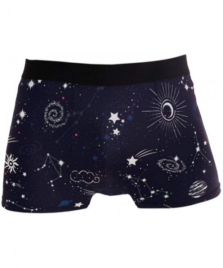 Boxer Briefs Universe Cartoon Spaceship Planets Pattern Boxer Briefs Men's Underwear Boys Stretch Breathable Low Rise Trunks ...