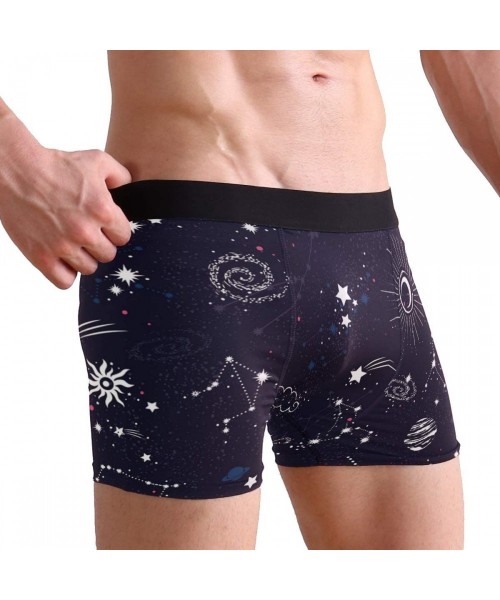 Boxer Briefs Universe Cartoon Spaceship Planets Pattern Boxer Briefs Men's Underwear Boys Stretch Breathable Low Rise Trunks ...