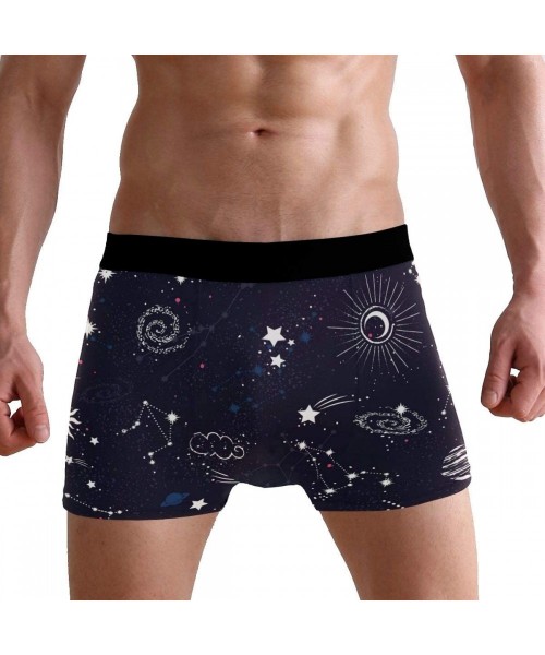 Boxer Briefs Universe Cartoon Spaceship Planets Pattern Boxer Briefs Men's Underwear Boys Stretch Breathable Low Rise Trunks ...