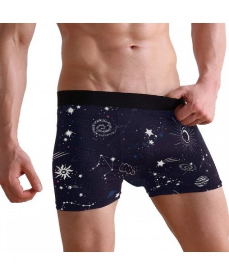 Boxer Briefs Universe Cartoon Spaceship Planets Pattern Boxer Briefs Men's Underwear Boys Stretch Breathable Low Rise Trunks ...