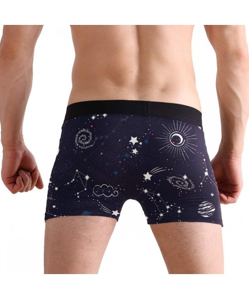 Boxer Briefs Universe Cartoon Spaceship Planets Pattern Boxer Briefs Men's Underwear Boys Stretch Breathable Low Rise Trunks ...