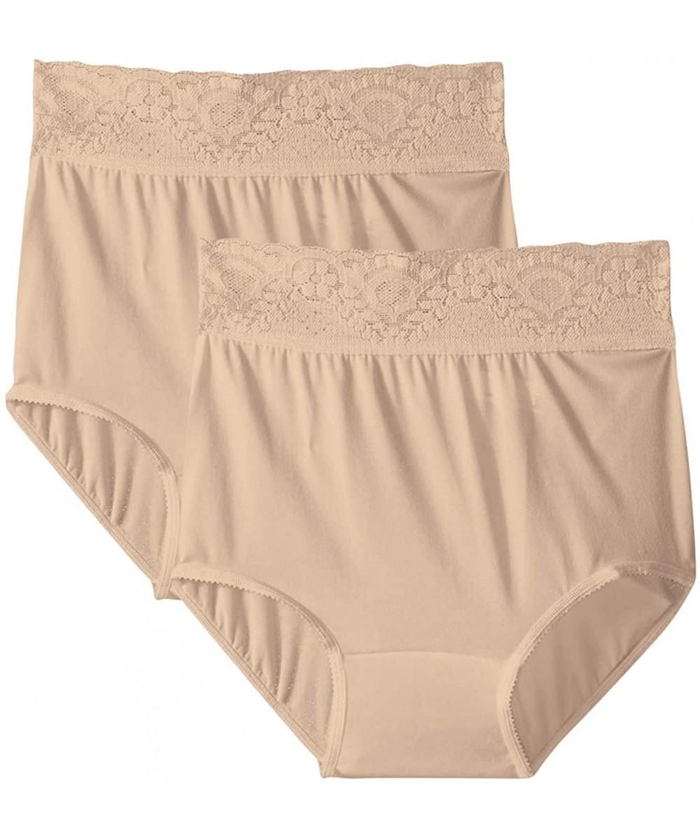 Panties Women's Lacy Skamp Brief Panty Number 2744 (2- 3 and 4 Packs) - 2 Pack Nude - CI193M4C60S