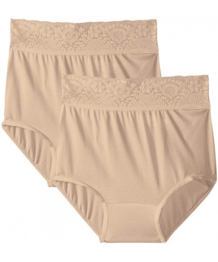 Panties Women's Lacy Skamp Brief Panty Number 2744 (2- 3 and 4 Packs) - 2 Pack Nude - CI193M4C60S