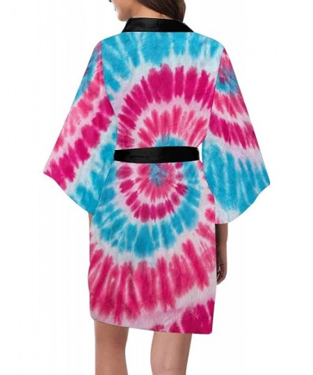 Robes Custom Tie Dye Swirl Women Kimono Robes Beach Cover Up for Parties Wedding (XS-2XL) - Multi 1 - CO194UC0ICL