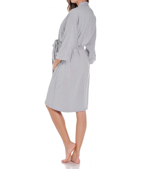 Robes Women's Maternity Robe delivery/Nursing Made in USA - Silver Grey - CW18HMD4ZQM