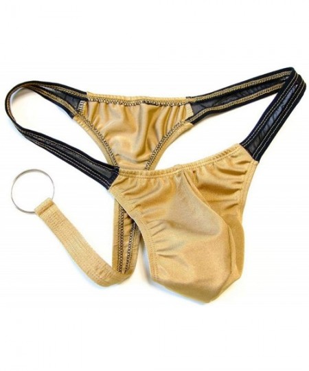 G-Strings & Thongs Thongs Men Sexy U Convex Pouch G Strings Briefs Underpants Panties Underwear Jockss Ring Sissy - Khaki - C...