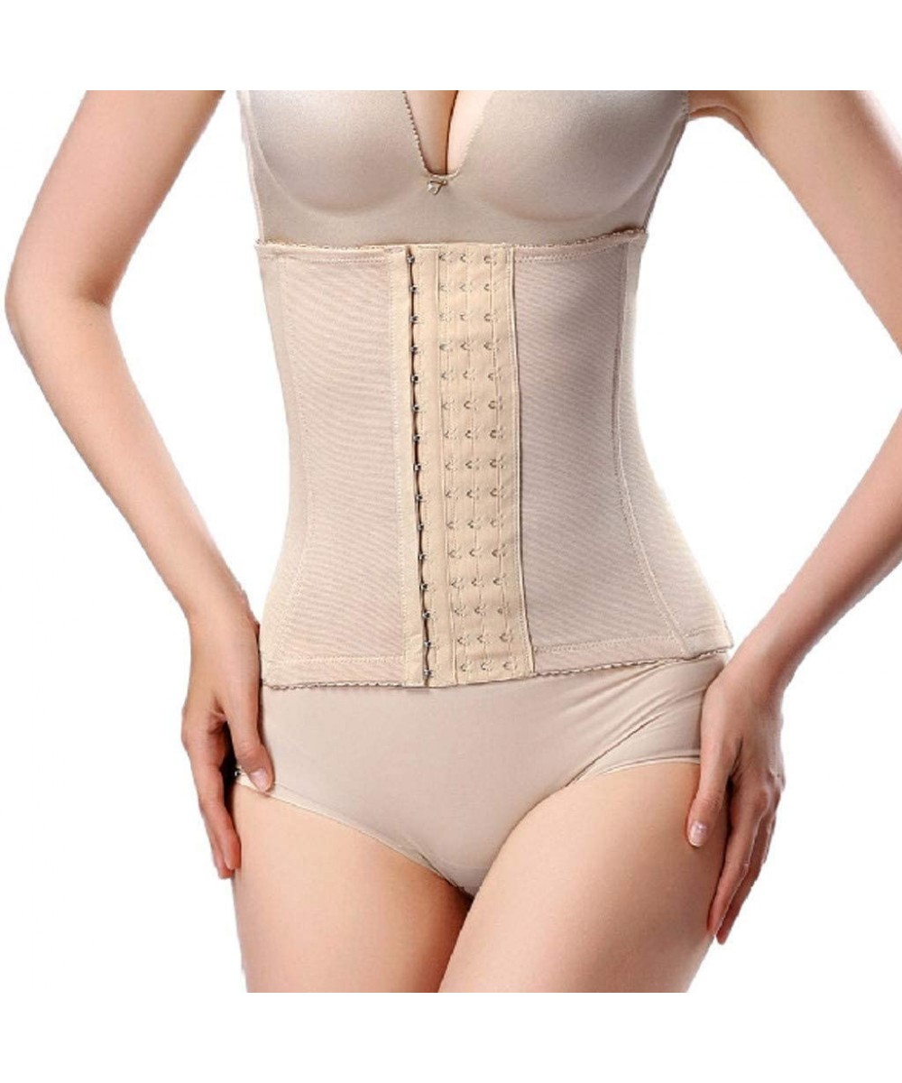 Shapewear Women's Body Shaper Latex Waist Trainer Corset Long Torso Weight Loss 4 Hook - Khaki - C818UYWUCEL