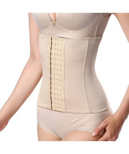 Shapewear Women's Body Shaper Latex Waist Trainer Corset Long Torso Weight Loss 4 Hook - Khaki - C818UYWUCEL