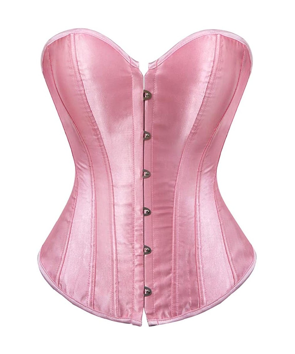 Bustiers & Corsets Corsets for Women Plus Size Black Corset Sexy Bustier Corset Top Lingerie - Pink - CF18XNN4MYD